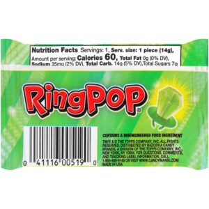 Ring Pop Colorfest Individually Wrapped Green Watermelon 30 Count Bulk Lollipop Pack -Green Lollipop Suckers - Fun Candy Bulk For Party Favors, Color Parties, Pool Parties, & 4th of July - Summer Treats for Kids