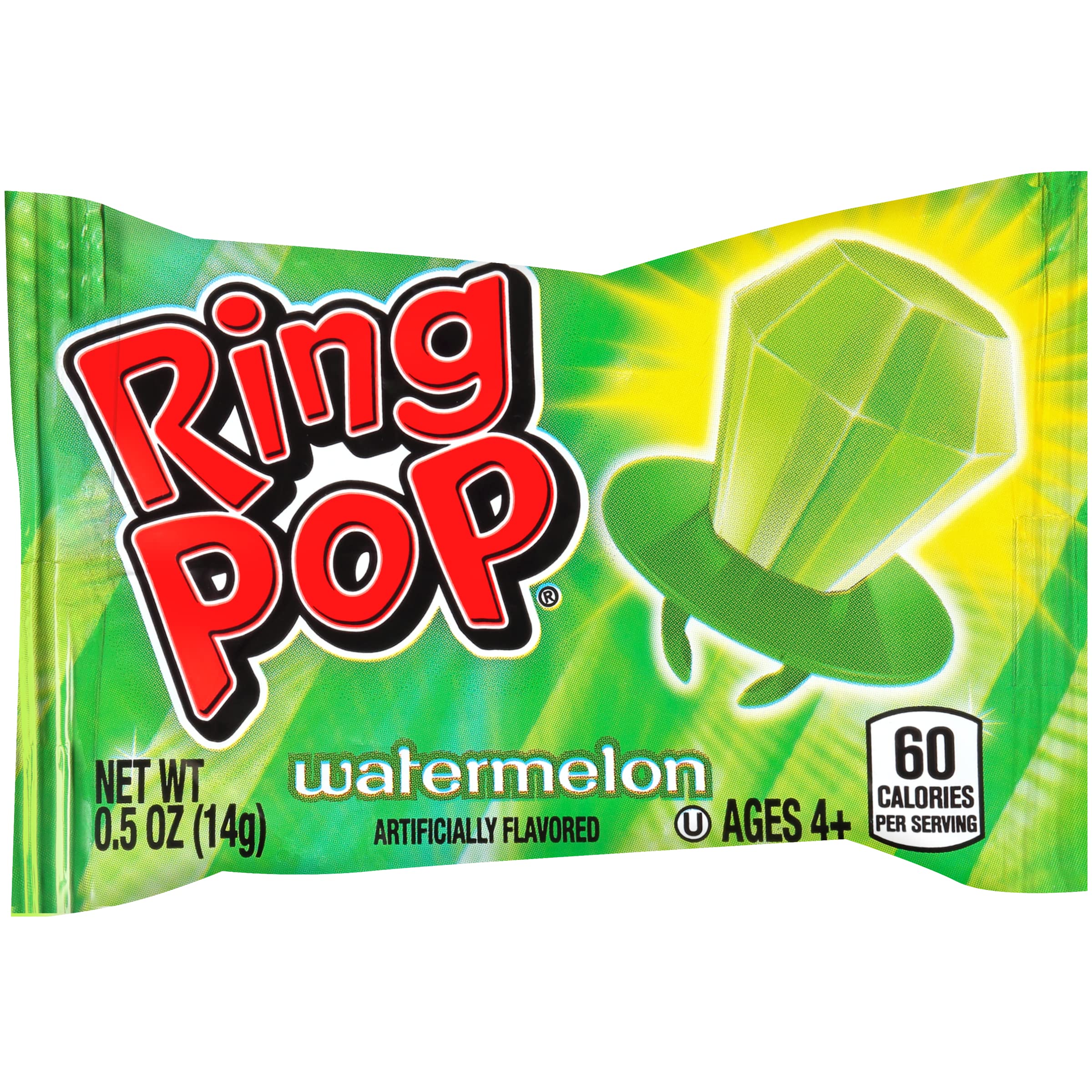 Ring Pop Colorfest Individually Wrapped Green Watermelon 30 Count Bulk Lollipop Pack -Green Lollipop Suckers - Fun Candy Bulk For Party Favors, Color Parties, Pool Parties, & 4th of July - Summer Treats for Kids