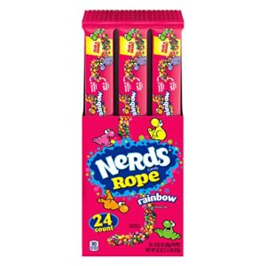 nerds rope candy, rainbow, 0.92 ounce (pack of 24)