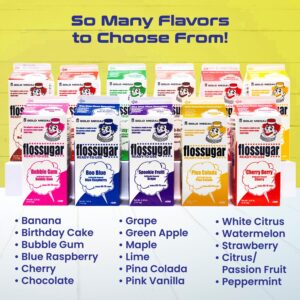 Cotton Candy Sugar Floss-Six Pack 52oz Cartons-Choose Your Flavors