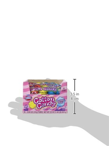 Dubble Bubble 5 Gumballs Per Sleeve, 3 Flavors, Cotton Candy, 36 Candies (Pack of 12)