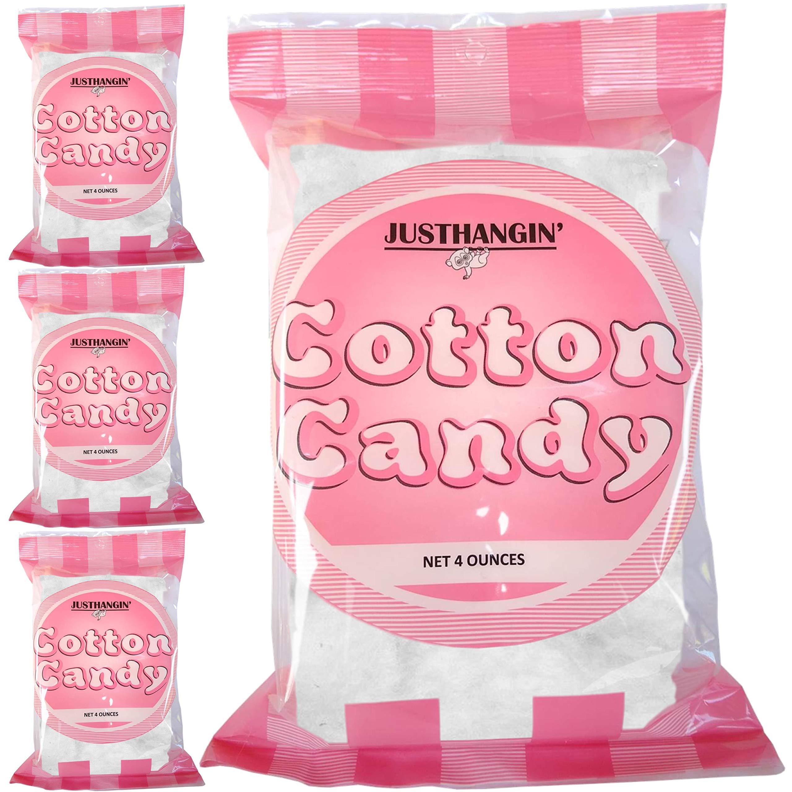 JUSTHANGIN' Cotton Candy Gourmet 4-Pack Box 16 oz Total (Wedding Cake)