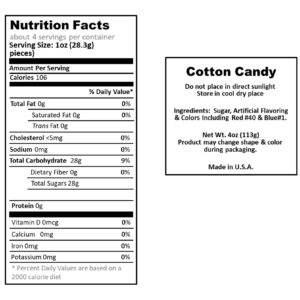 JUSTHANGIN' Cotton Candy Gourmet 4-Pack Box 16 oz Total (Wedding Cake)