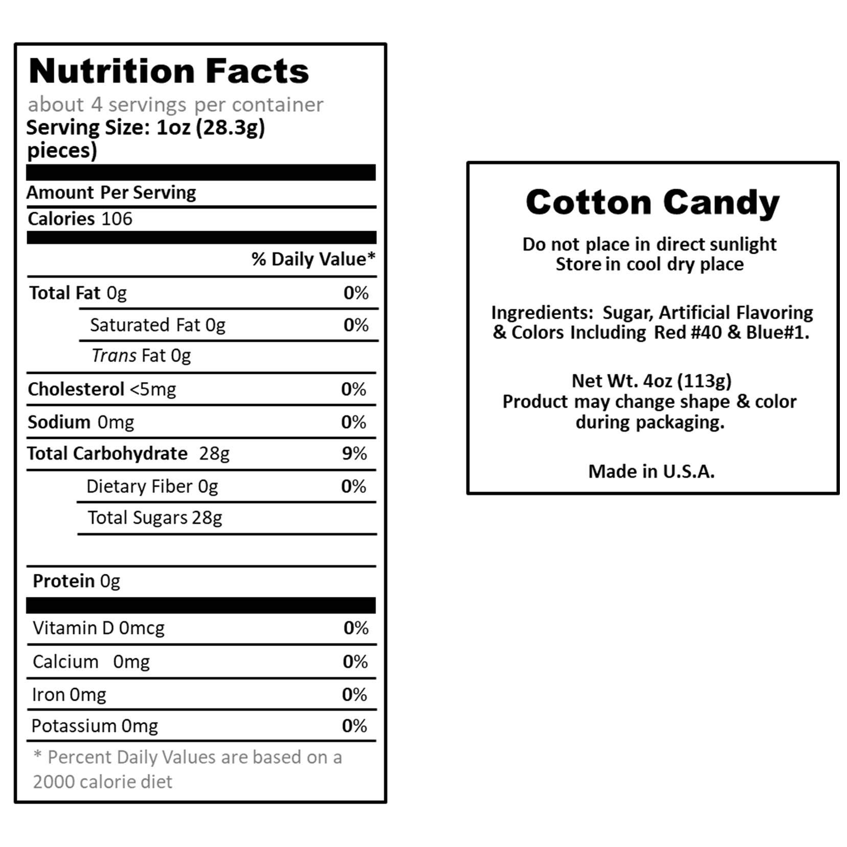 JUSTHANGIN' Cotton Candy Gourmet 4-Pack Box 16 oz Total (Wedding Cake)