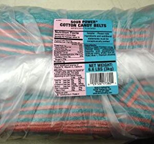 Sour Power Unwrapped Belts, Cotton Candy Bulk Belts, 6.6 Pound, 105.6 Ounce