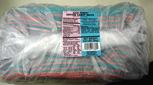 Sour Power Unwrapped Belts, Cotton Candy Bulk Belts, 6.6 Pound, 105.6 Ounce