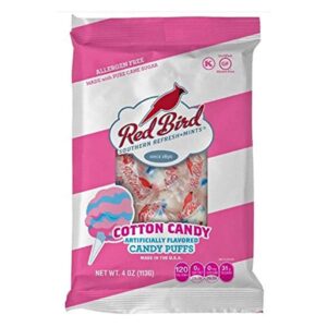 Red Bird Soft Cotton Candy Puffs 4 oz peg bag