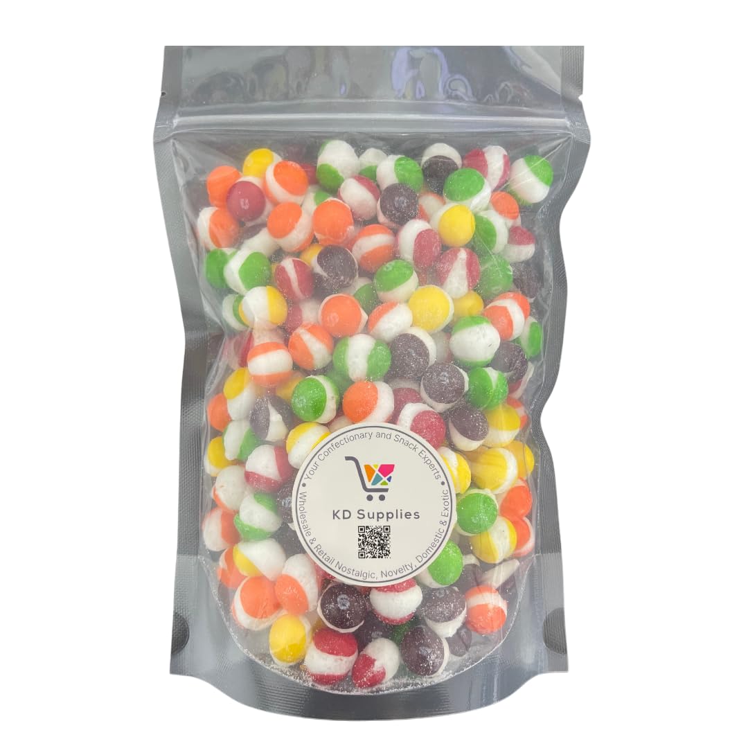 KD Supplies Freeze Dried Skittles Fruit Flavored Chewy Candy (10 oz) - Premium Freeze Dried Crunchy Candy For An Enhanced Flavor (Original Rainbow)