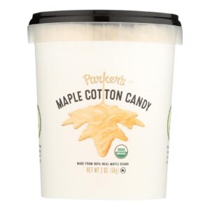 parker's real maple, cotton candy, og2.maple, pack of 6, size 2 oz - no artificial ingredients kosher 95%+ organic6