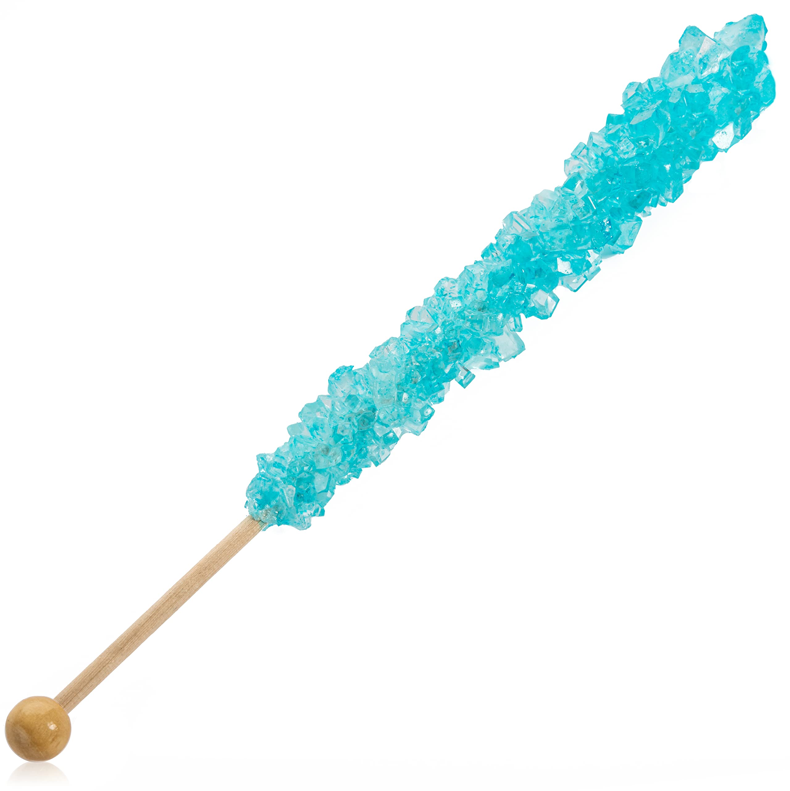 Candy Envy - Light Blue Rock Candy Sugar Sticks - Cotton Candy Flavored - 12 Indiv. Wrapped