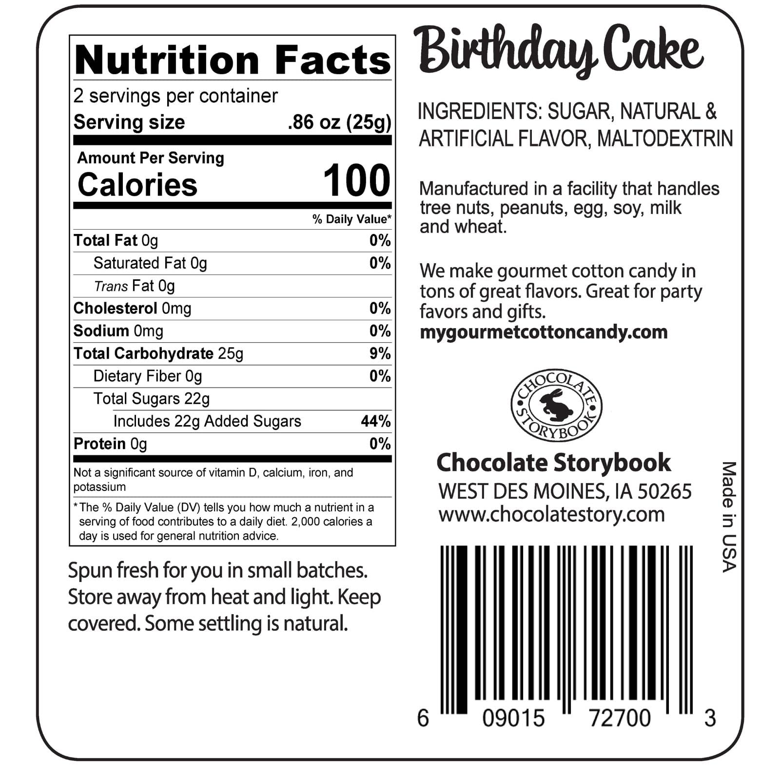 Birthday Cake Gourmet Flavored Cotton Candy (24 Pack) – Unique Idea for Holidays, Birthdays, Gag Gifts, Party Favors…