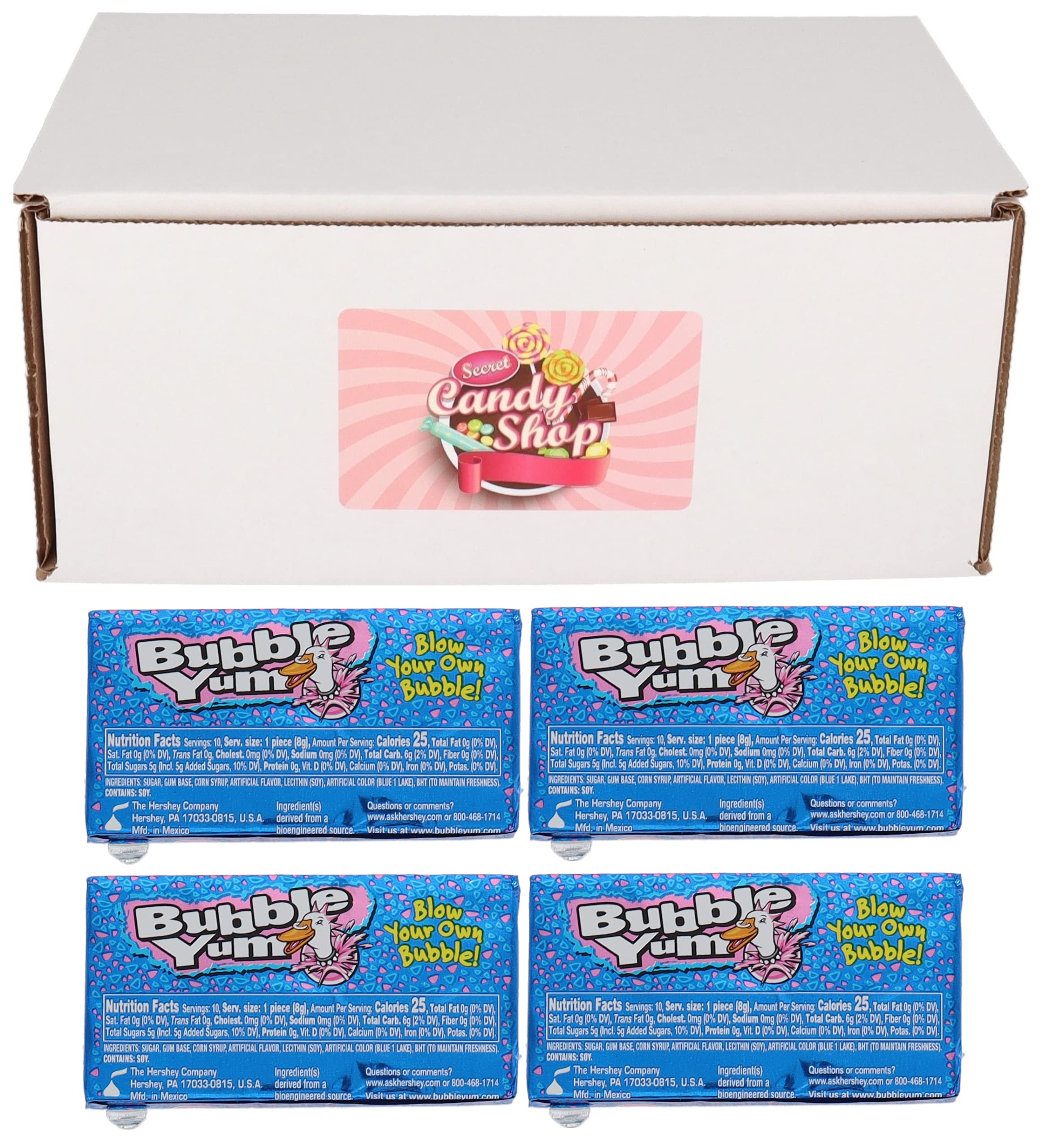 SECRET CANDY SHOP BUBBLE YUM Bubble Gum (Cotton Candy) (Pack of 4. Total 40 Gum Pieces)