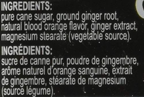 Ginger Delights Blood Orange Candy | Genuine Ground Ginger Root, Natural Flavors | Kosher Certified, Vegan, Gluten Free | Aspartame & Xylitol Free | 30 Count Tin (Pack of 12)