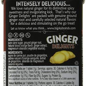 Ginger Delights Blood Orange Candy | Genuine Ground Ginger Root, Natural Flavors | Kosher Certified, Vegan, Gluten Free | Aspartame & Xylitol Free | 30 Count Tin (Pack of 12)