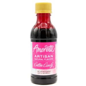 amoretti - natural cotton candy artisan flavor paste 8 oz - perfect for pastry, savory, brewing, and more, preservative free, gluten free, kosher pareve, no artificial sweeteners, highly concentrated