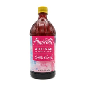 Amoretti - Natural Cotton Candy Artisan Flavor Paste 8 oz - Perfect For Pastry, Savory, Brewing, and more, Preservative Free, Gluten Free, Kosher Pareve, No Artificial Sweeteners, Highly Concentrated