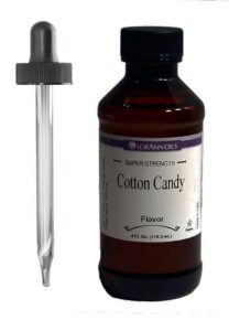 lorann cotton candy ss flavor, 4 ounce bottle - includes a threaded glass dropper