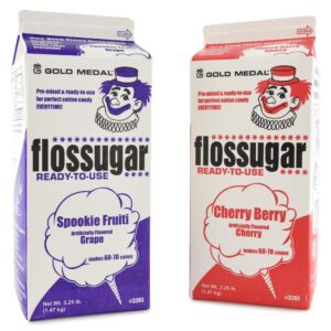 Gold Medal Cotton Candy Flossugar, Grape and Cherry, 52 oz - 1/2 Gallon, 2 Pack