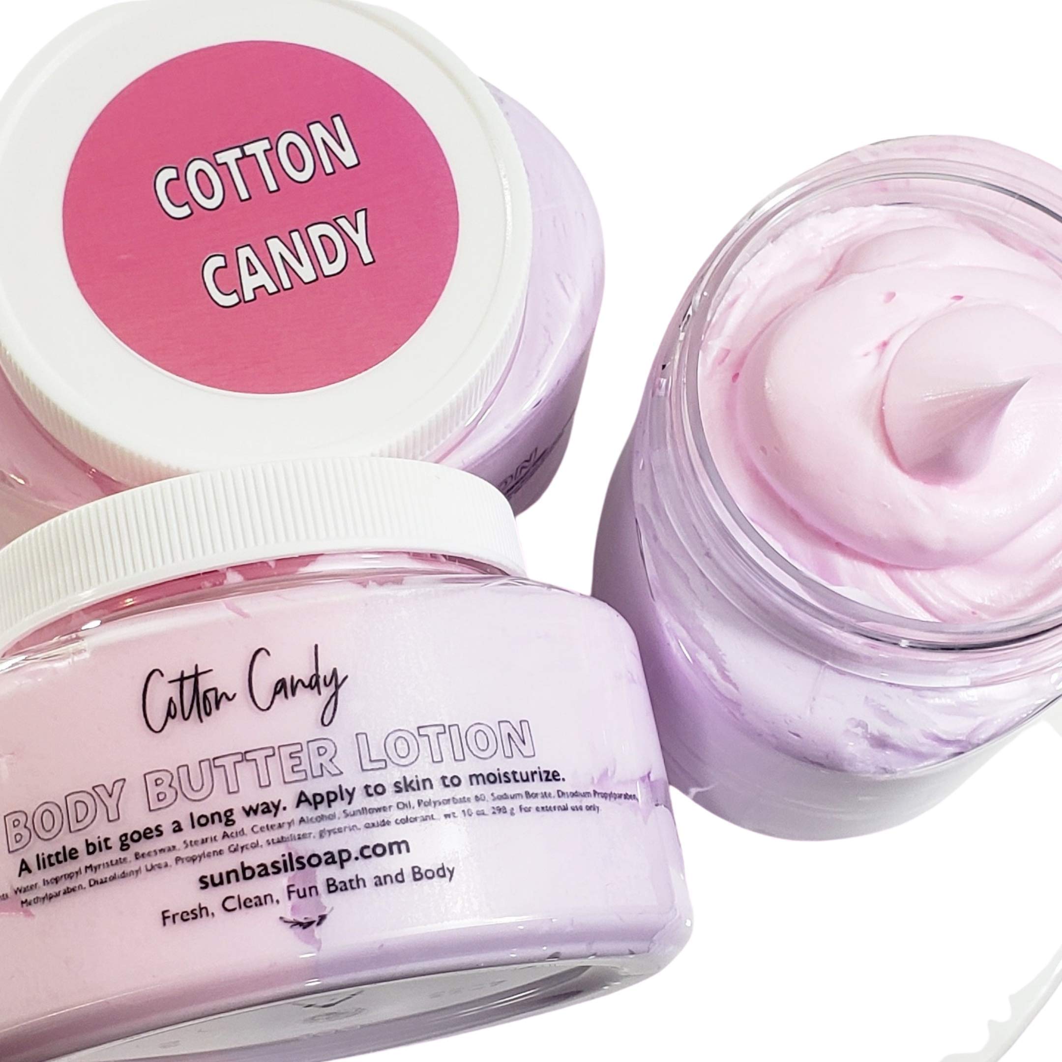 Pink Cotton Candy Whipped Body Butter Lotion. Sweet Skin Cream. Summer Moisturizer. Gift for Her