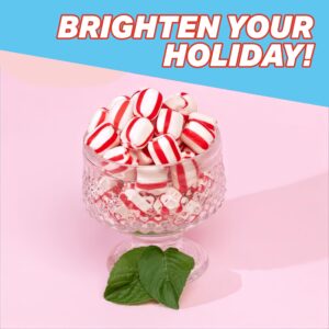 Soft Peppermint Candy Puff Christmas Mints - 2 Pounds Approx 175 Pieces - Mints Individually Wrapped Christmas Candy