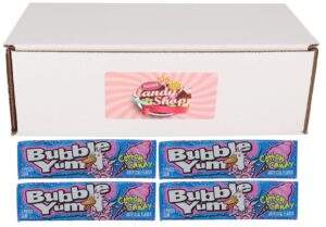 secret candy shop bubble yum bubble gum (cotton candy) (pack of 4. total 20 gum pieces)