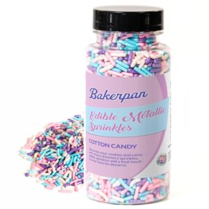 Bakerpan Edible Pastel Colors Sprinkles for Cupcakes, Pastel Jimmies Sprinkles Edible for Cake Decorating - 4.3 Ounces (Made in USA)