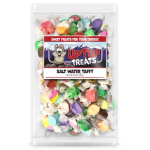 salt water taffy 16 flavor assortment | 1 lb of gourmet, old fashioned, & individually wrapped | cherry, cinnamon, cotton candy, orange vanilla, peach, peppermint, root beer float, watermelon, & more | gluten-free, kosher (16 oz bag)