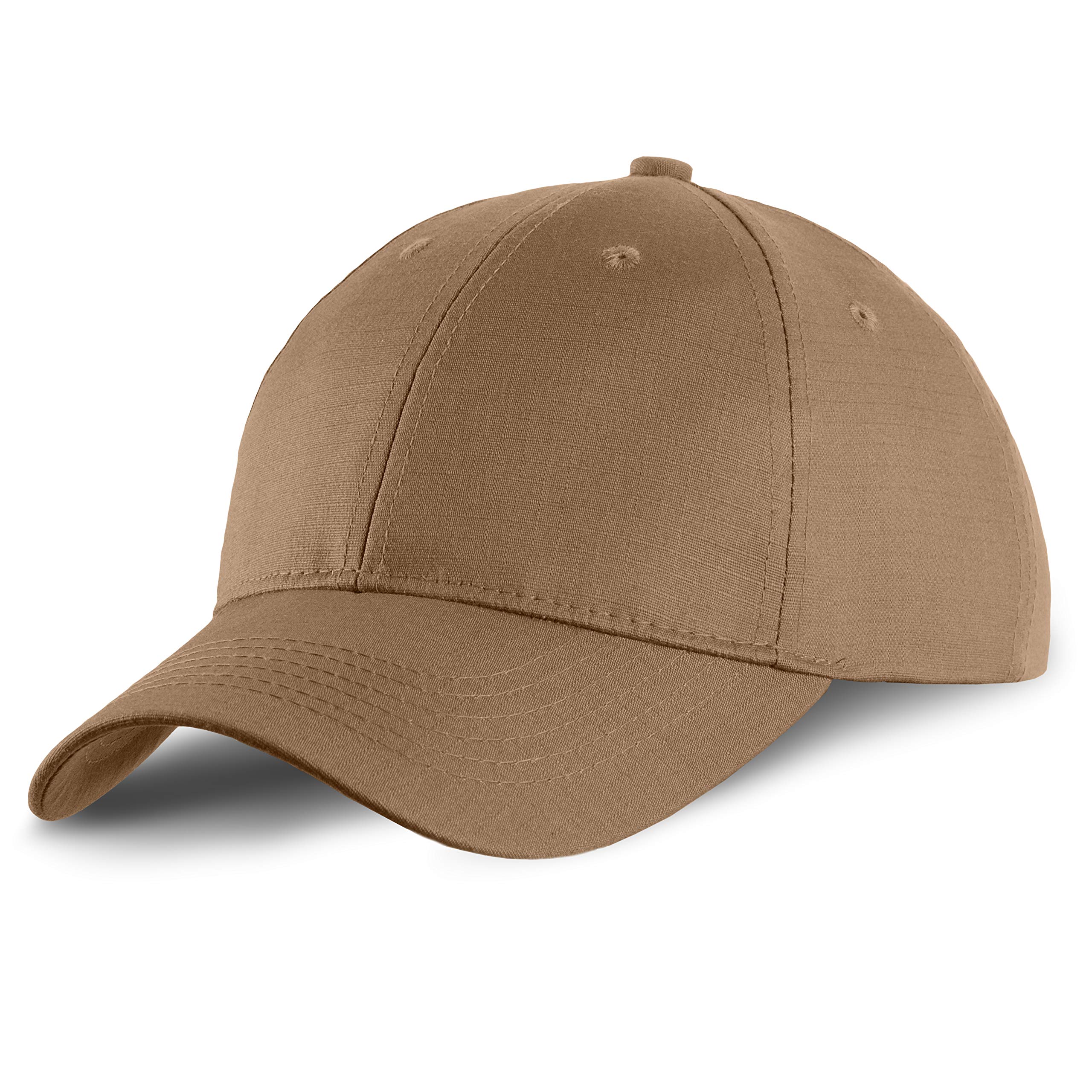 M-Tac Tactical Baseball Cap - Adjustable Plain Workout Ball Cap, Ripstop Hats for Men and Women (Coyote, M)