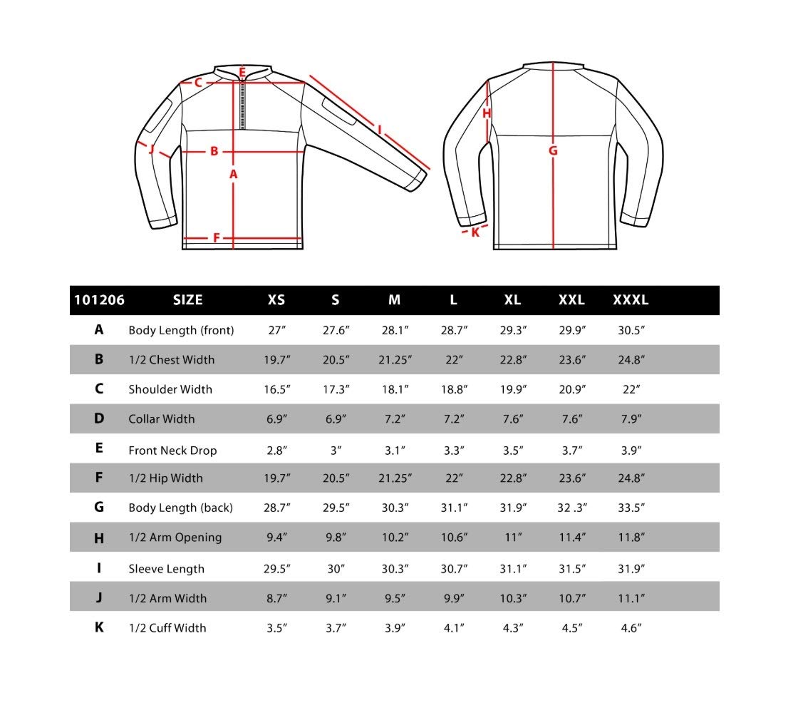 Condor Elite 101206-001-XXL Trident Battle Top Ls OD, XXL