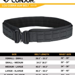 Condor LCS Cobra Gun Belt (Black, Medium/Large: 40.5"-44.5" Long, Waist 34"-36")