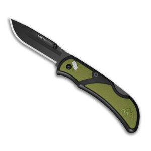 outdoor edge razor edc lite folding pocket knife with clip | compact 2.5” replaceable blade knife with razorsafe blades | perfect small knife for men, women, work & camping (green, 2 black blades)