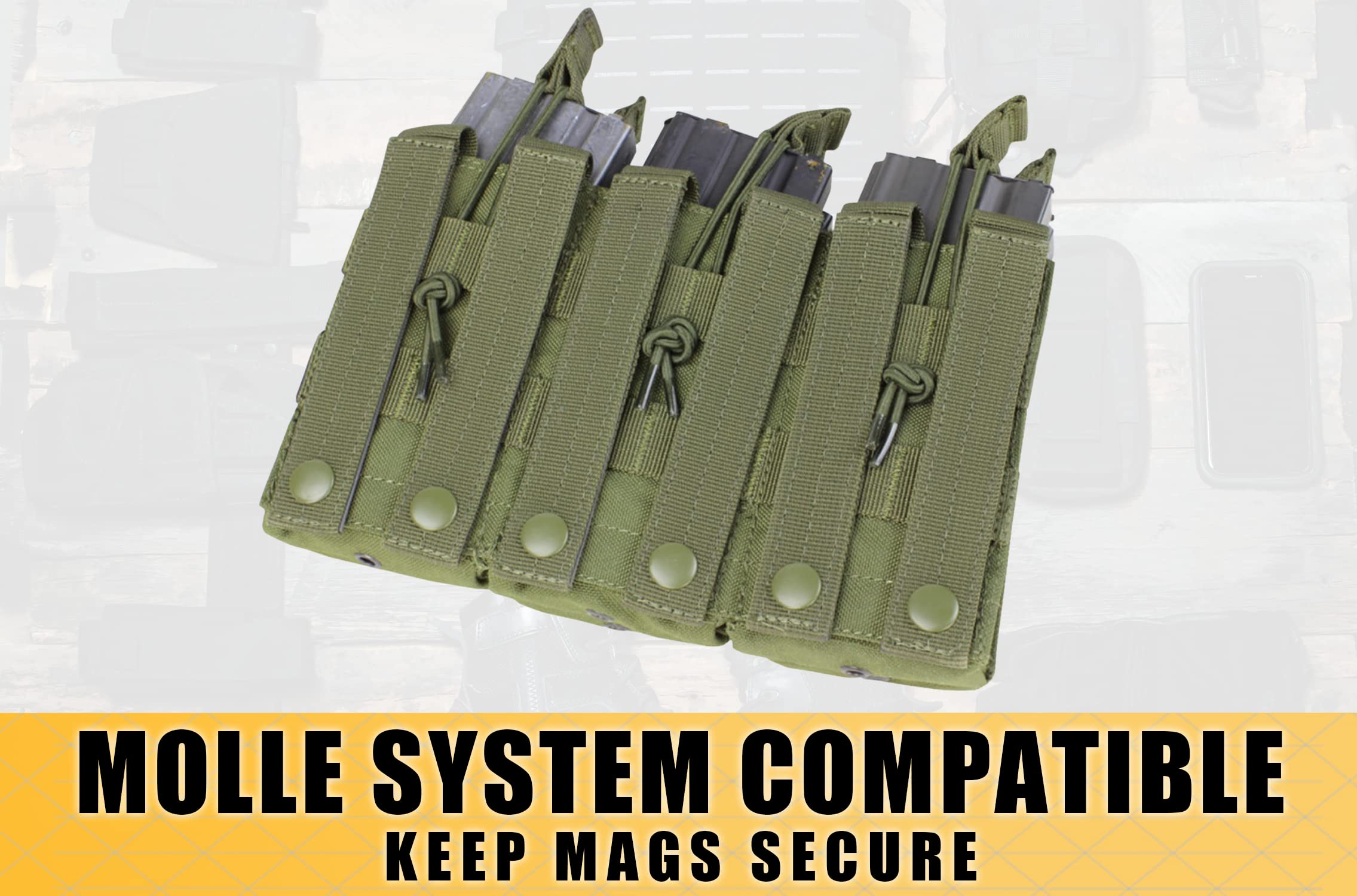 Condor Elite MA44-001 Triple Stacker M4 Mag Pouch Olive DRAB