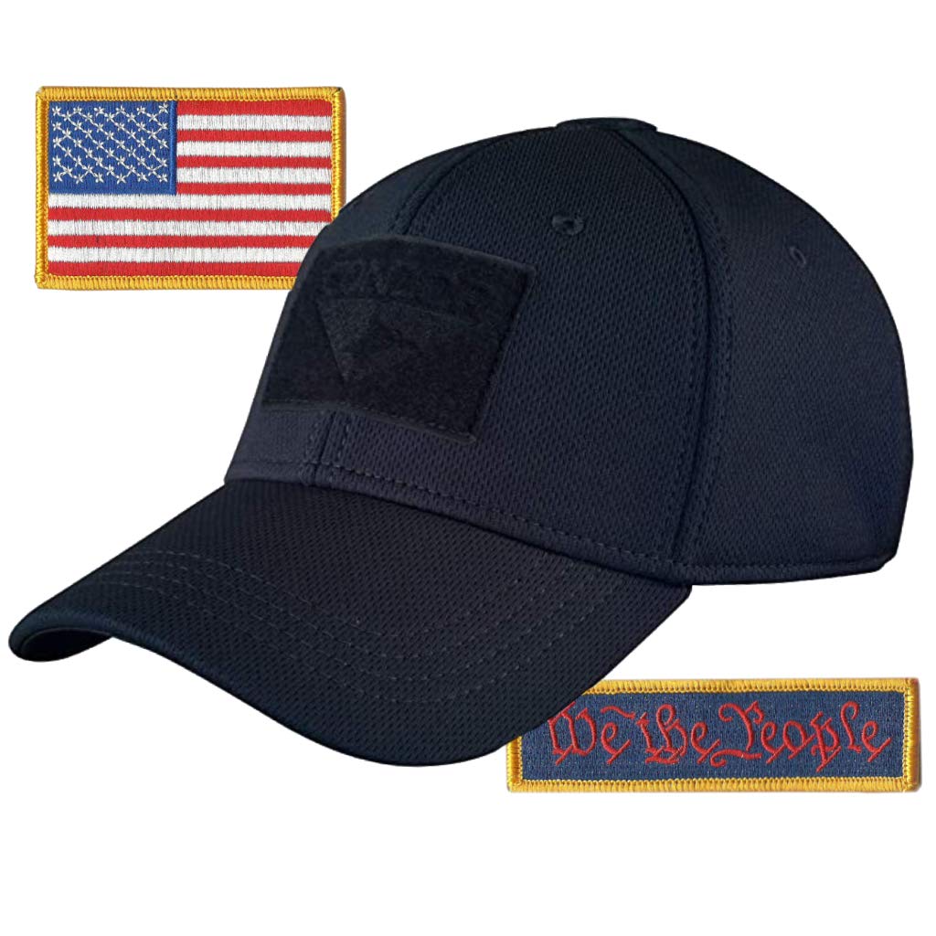 Condor Fitted Cap Bundle (We The People & USA Patches) - Navy Blue - Small/Med