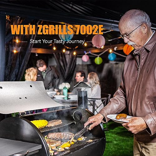 Z GRILLS Wood Pellet Smoker Grill, 8 in 1 BBQ Grill with Auto Temperature Control, 697 sq in Cooking Area for Backyard, Patio and Outdoor Cooking, 7002E, Sliver