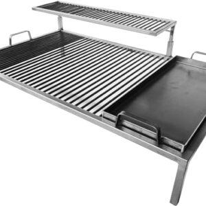 Luxury Argentine Grill with removable iron modules + Brazier + fire tools - Iron Argentina Grill - BBQ Parrilla Asado. Sor Pampa Grill (32 x 20 inches)