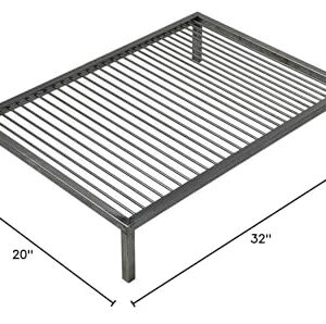 Premium Argentine Grill + Brazier - Iron Argentina Grill - BBQ Parrilla Asado - Sor Pampa Grill (32 x 20 in)