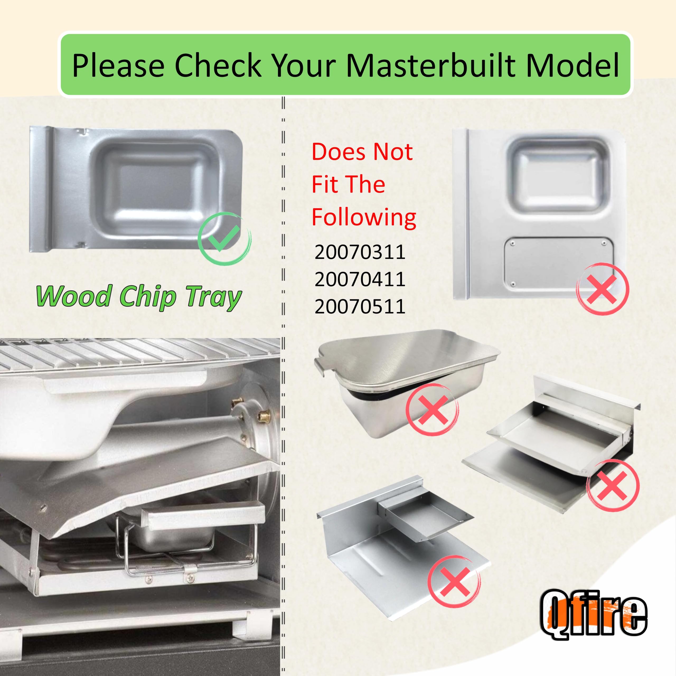 Replacement Wood Chip Tray-9007140023 Compatible with Masterbuilt 30 inch & 40 inch Digital Electric Smoker,for Masterbuilt electric smoker parts