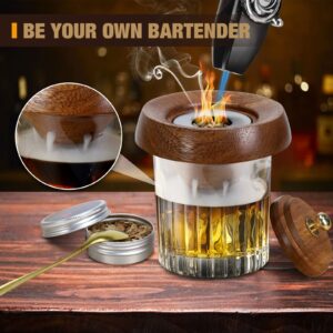 Cocktail Smoker Kit with 2 Torch, Old Fashioned Cocktail Kit with 4 Flavors Wood Chips, Bourbon Drink Smoker Infuser Kit, Whiskey Smoker Kit For Your Friends, Husband, Dad As Gift（No Butane）