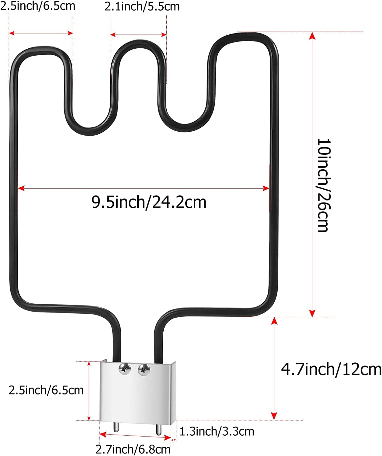 Electric Smoker Grill Heating Element Replacement Part with Adjustable Thermostat Controller for Masterbuilt Smokers & Turkey Fryers 1500W