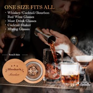 Hinshark Cocktail Smoker Kit with Torch & Stand - 4 Flavors Wood Chips for Old Fashioned Smoker Kit, Bourbon Whiskey Gifts for Men, Christmas Gifts For Men, Dad, Husband, Grandpa (No Butane)