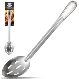 alpine cuisine stainless steel 13in slotted spoons, kitchen quick cooking straining & serving spoon with high heat resistant, comfortable grip handle & durable, easy to uses & dishwasher safe