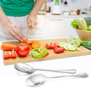 Serving Slotted Spoons X 6, HaWare 9.8 inches Large Size Stainless Steel Serving Spoon, Elegant Design for Kitchen/Buffet/Party, Mirror Polished and Dishwasher Safe(6 Pack)