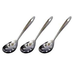 chef craft stainless steel slotted serving spoon, 9-1/2 inch (pack of 3)