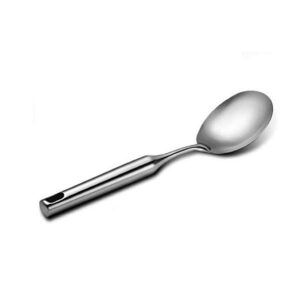 TBWHL Dinner Spoon Serving Spoon, 304 Stainless Steel 12.5 Inch Premium Brushed Stainless Steel Large Serving Spoon Kitchen Tool with Good Grip Ergonomic Handle, Silver