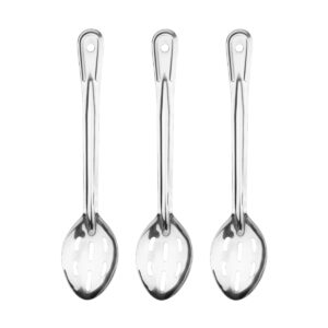 Slotted Serving Spoon with Holes for Draining - Perforated Serving Spoon of Stainless Steel with Long Handle for Strain Food (3)