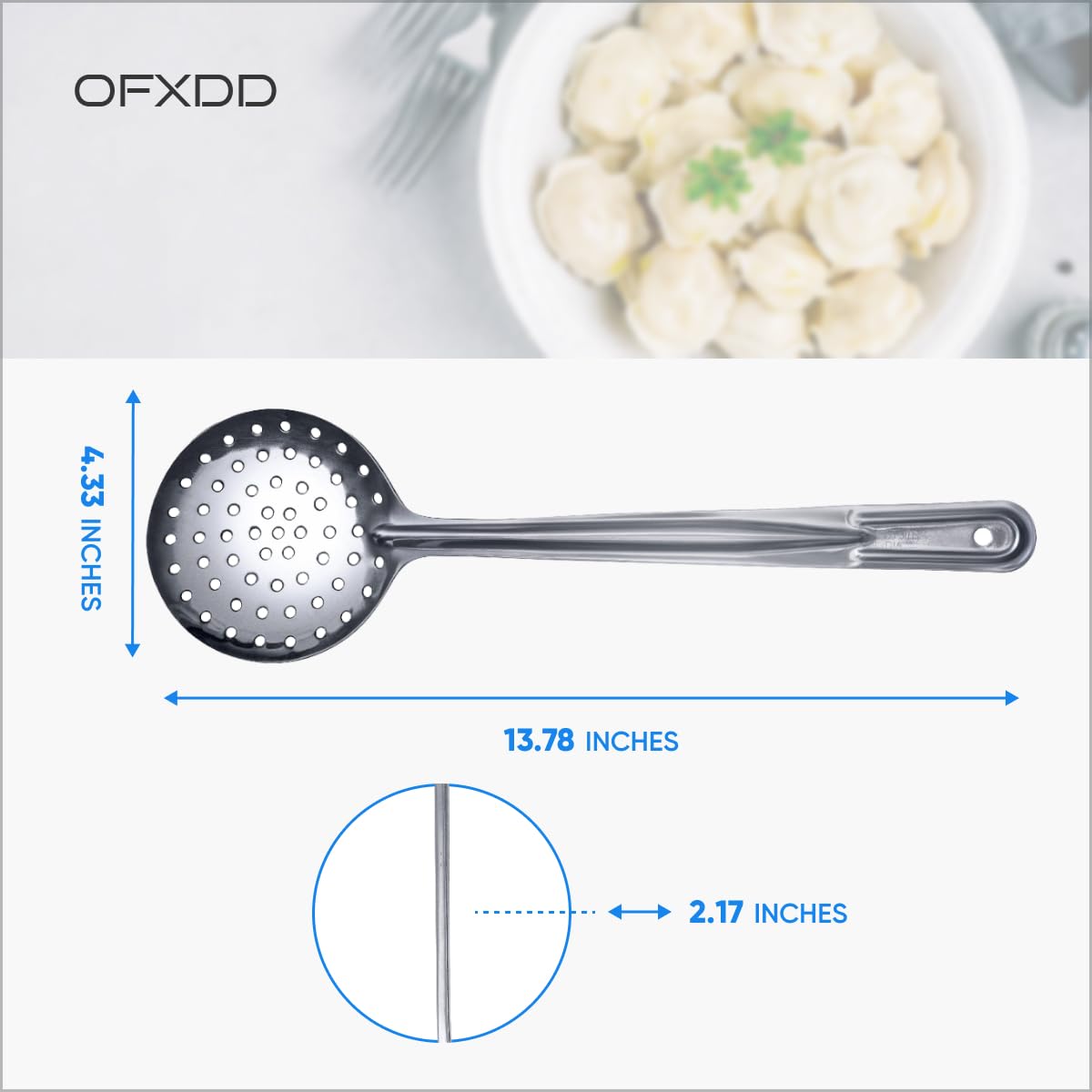 Slotted Serving Spoon - Stainless Steel Spoon with Holes for Draining - Straining Perforated Spoon