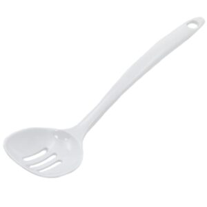 chef craft basic melamine slotted spoon, 11.25 inch, white