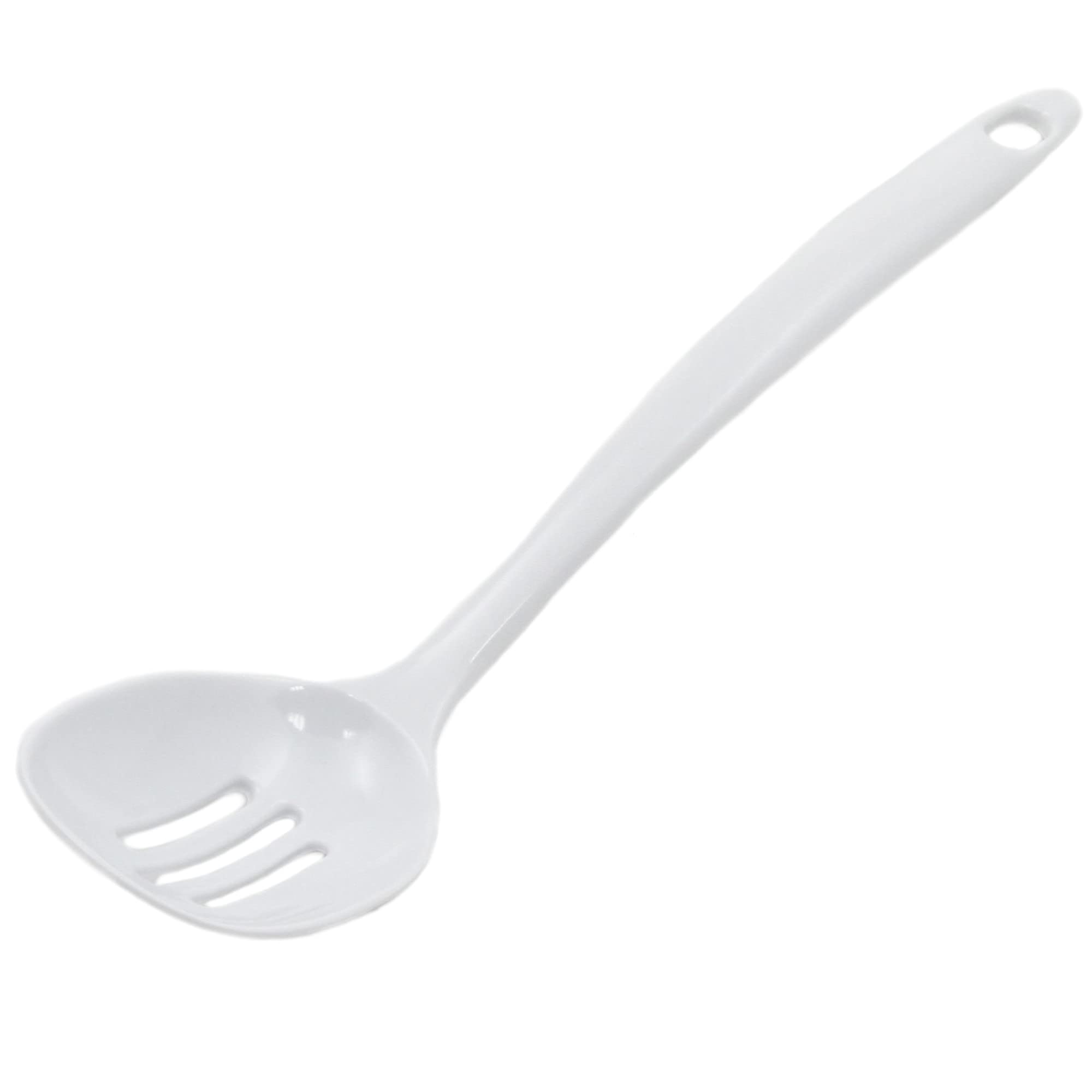 Chef Craft Basic Melamine Slotted Spoon, 11.25 inch, White