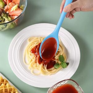 4 Pieces Small Silicone Nonstick Mixing Spoons, High Heat Resistant,Cooking Baking Spoons Set, Cooking Spoon for Mixing, Baking, Stirring, Turning, Scraping for Kitchen