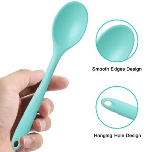 4 Pieces Small Silicone Nonstick Mixing Spoons, High Heat Resistant,Cooking Baking Spoons Set, Cooking Spoon for Mixing, Baking, Stirring, Turning, Scraping for Kitchen